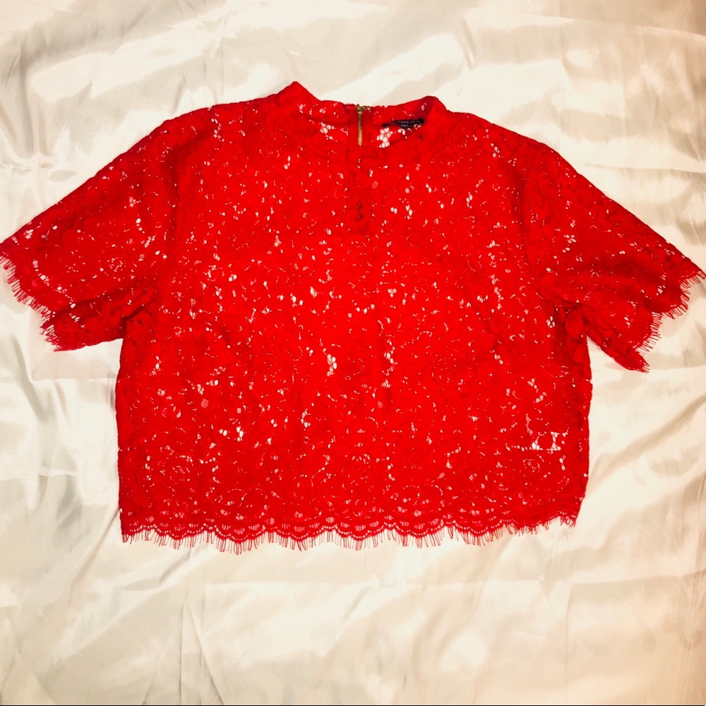 Express Never Worn Red Lace Blouse